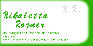 nikoletta rozner business card